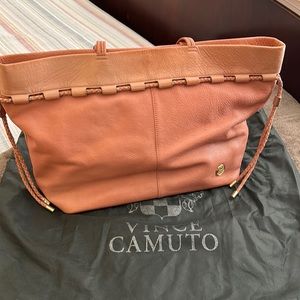 Solid Leather Tote - Blush/Pink